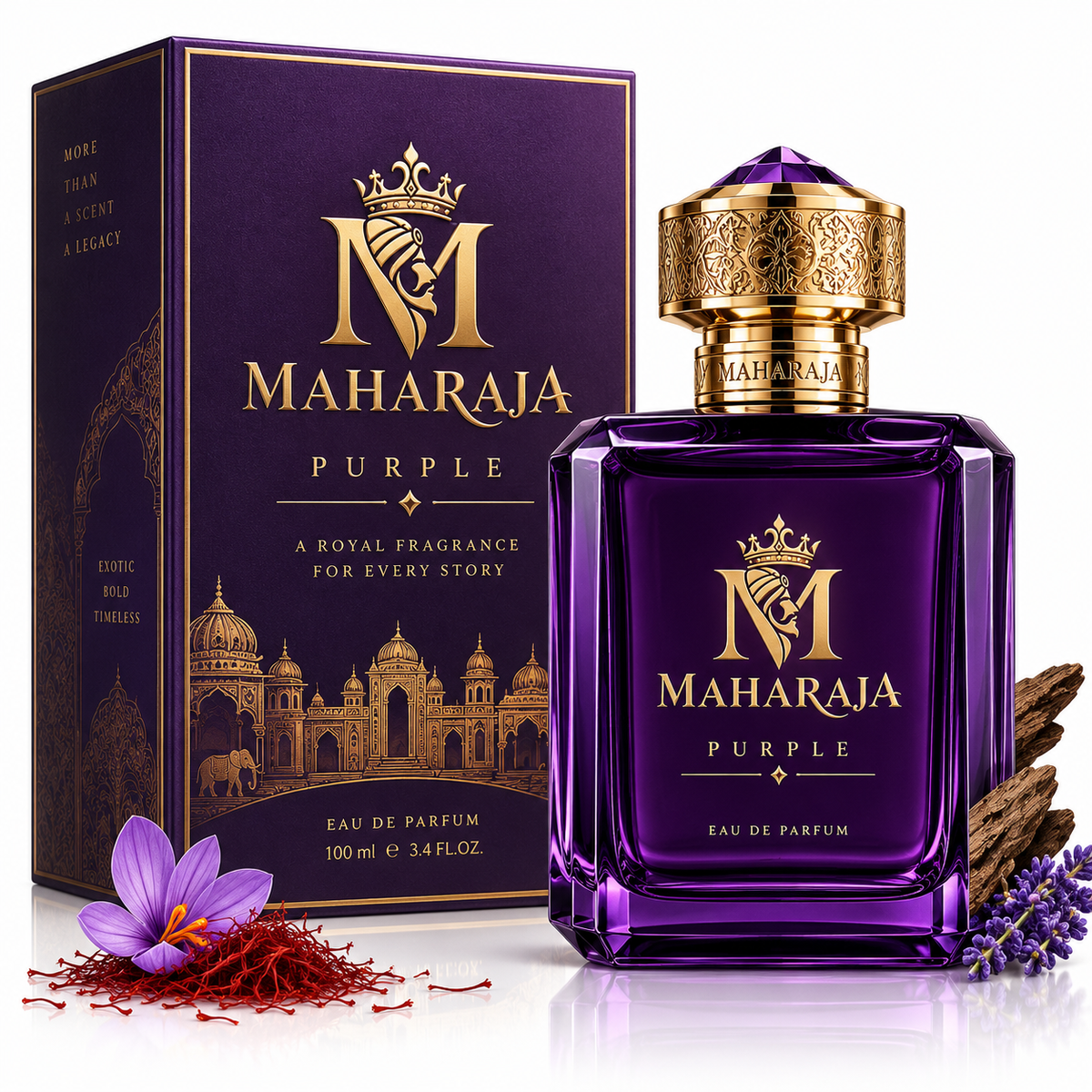 MAHARAJA Purple Eau de Parfum for Men & Women | Luxury Long-Lasting Fragrance | Premium Royal Perfume | 100ml